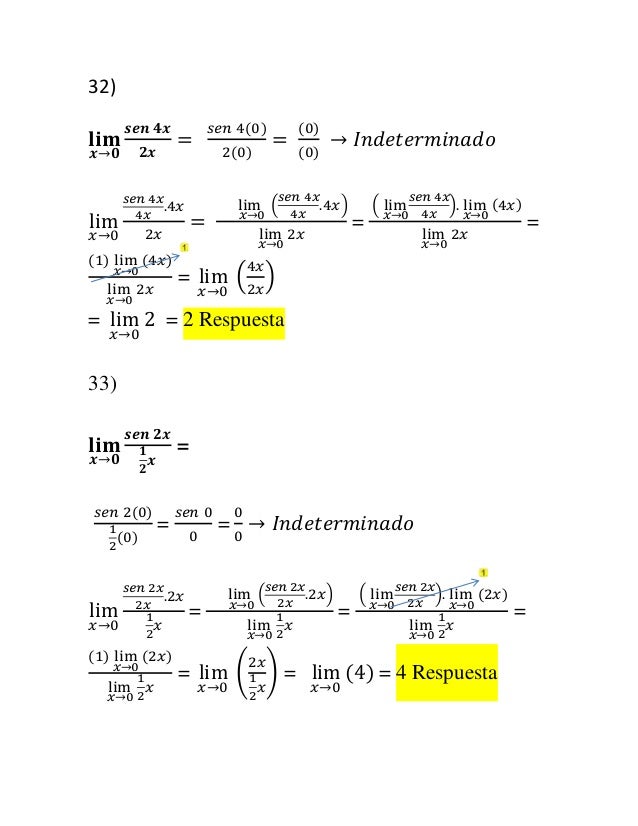 limites trigonometricos ejercicios resueltos